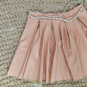FOREVER 21 | FAUX LEATHER PEACHY PINK SKATER SKIRT